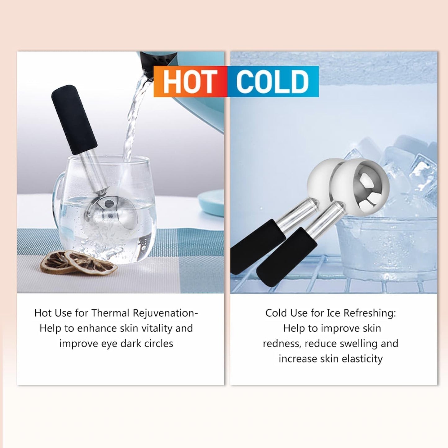 Stainless Steel Ice Globes for Face and Eyes