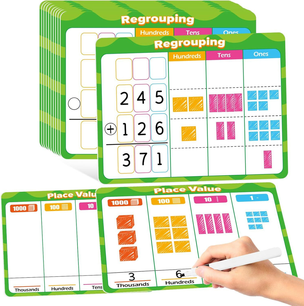 Dry-Erase Math Flash Cards for Kids – Addition & Subtraction Learning Game