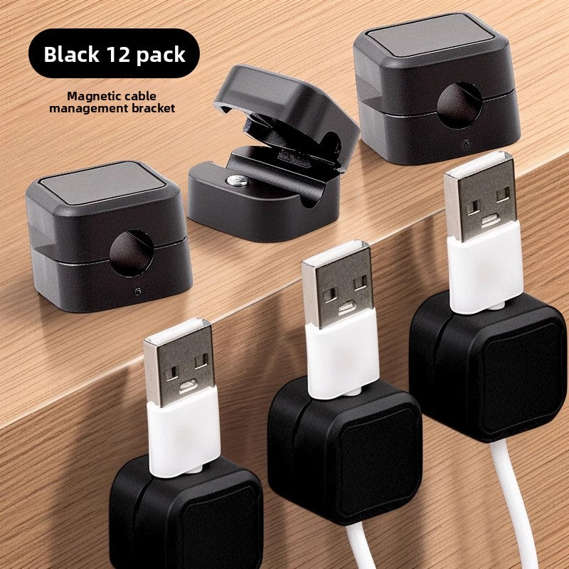 Magnetic Cable Organizer Desktop Wall Mount Holder