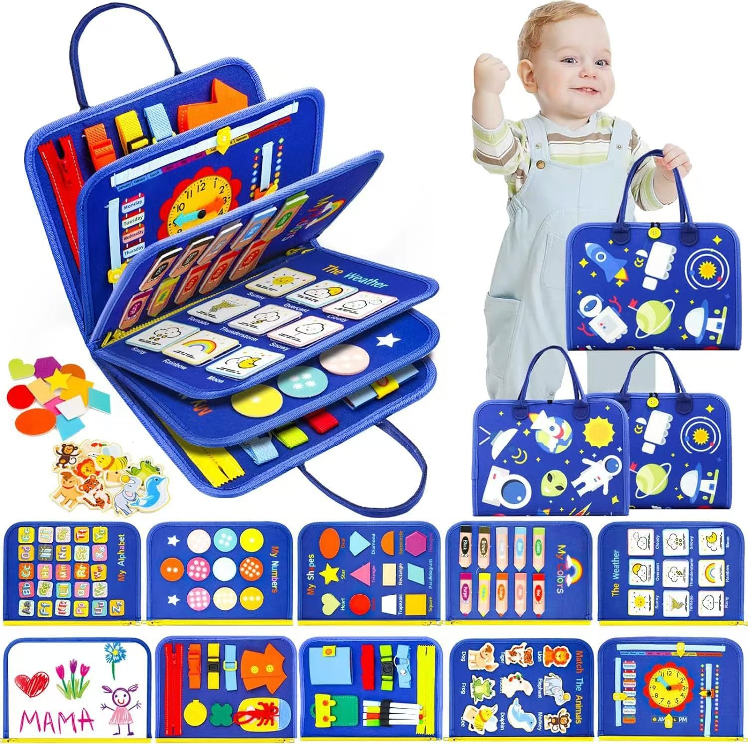 Children's Learning Felt Busy Board – Montessori Activity Board